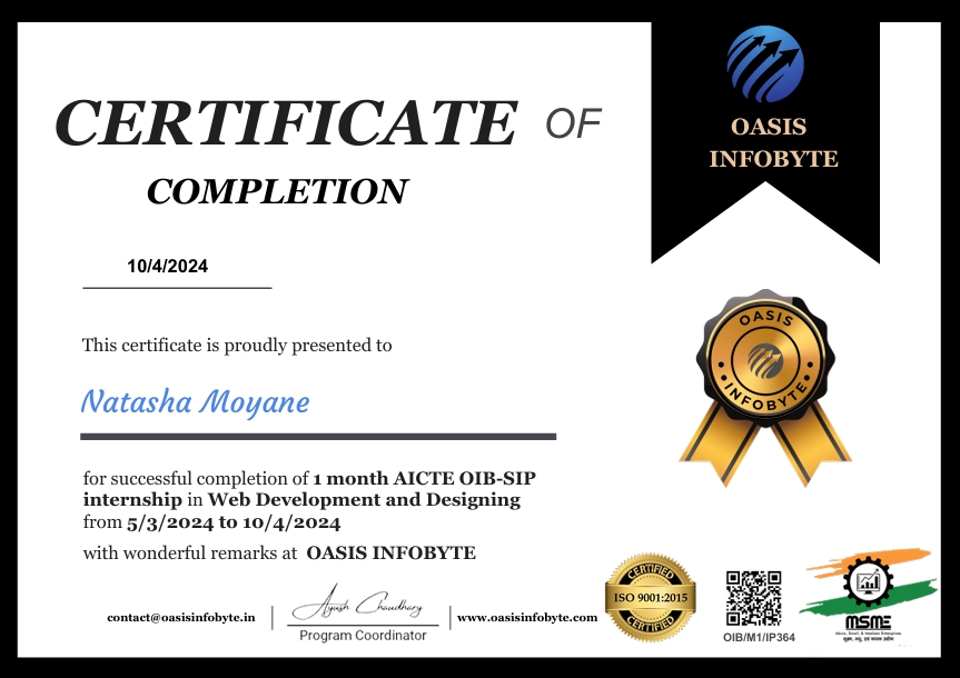 web development certificate