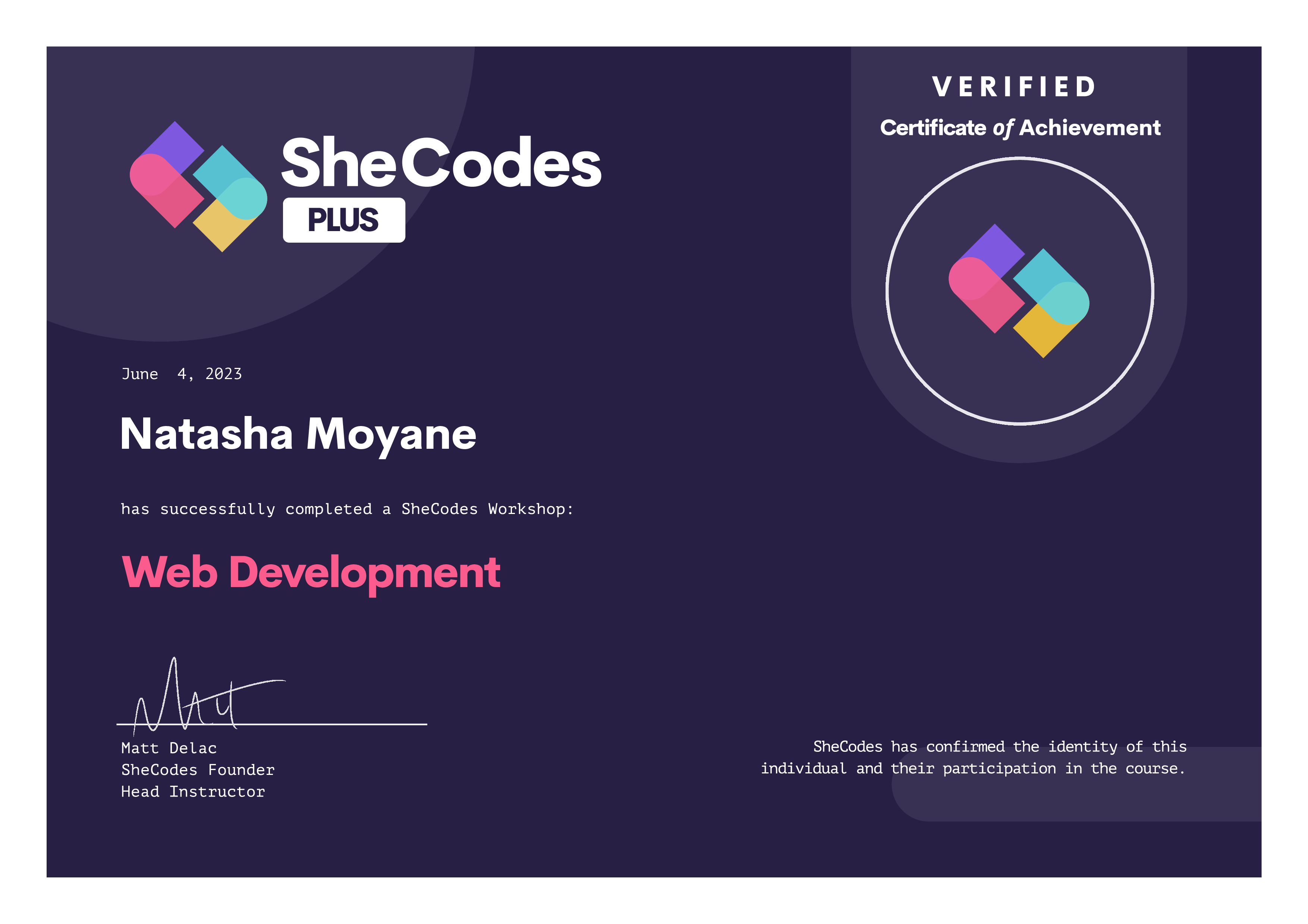 web development certificate